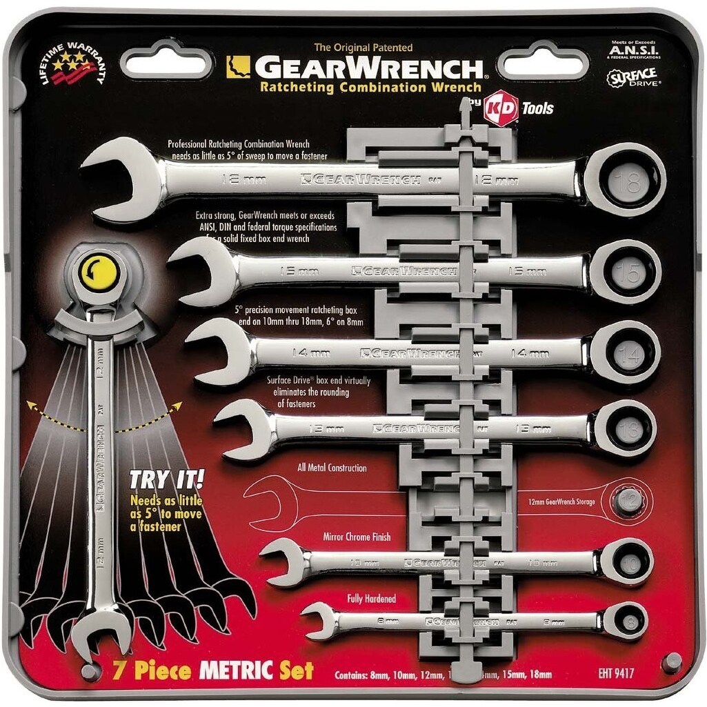 GEAR WRENCH RATCHETING 7PC SET METRIC