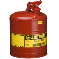 Type I Safety Can, 5 Gal,
11-3/4&quot; Dia X 16-7/8&quot; H,
Self-Venting, Steel