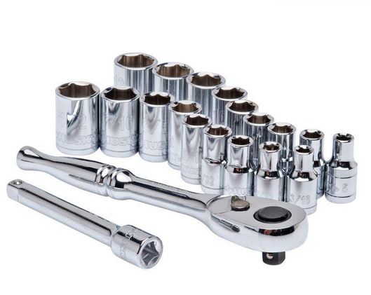 20 pc. 1/4&quot; Drive 6 point SAE/METRIC Socket Wrench Tool