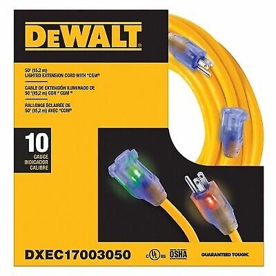 EXTENSION CORD 10/3 50&#39; YELLOW W/LIGHTED ENDS