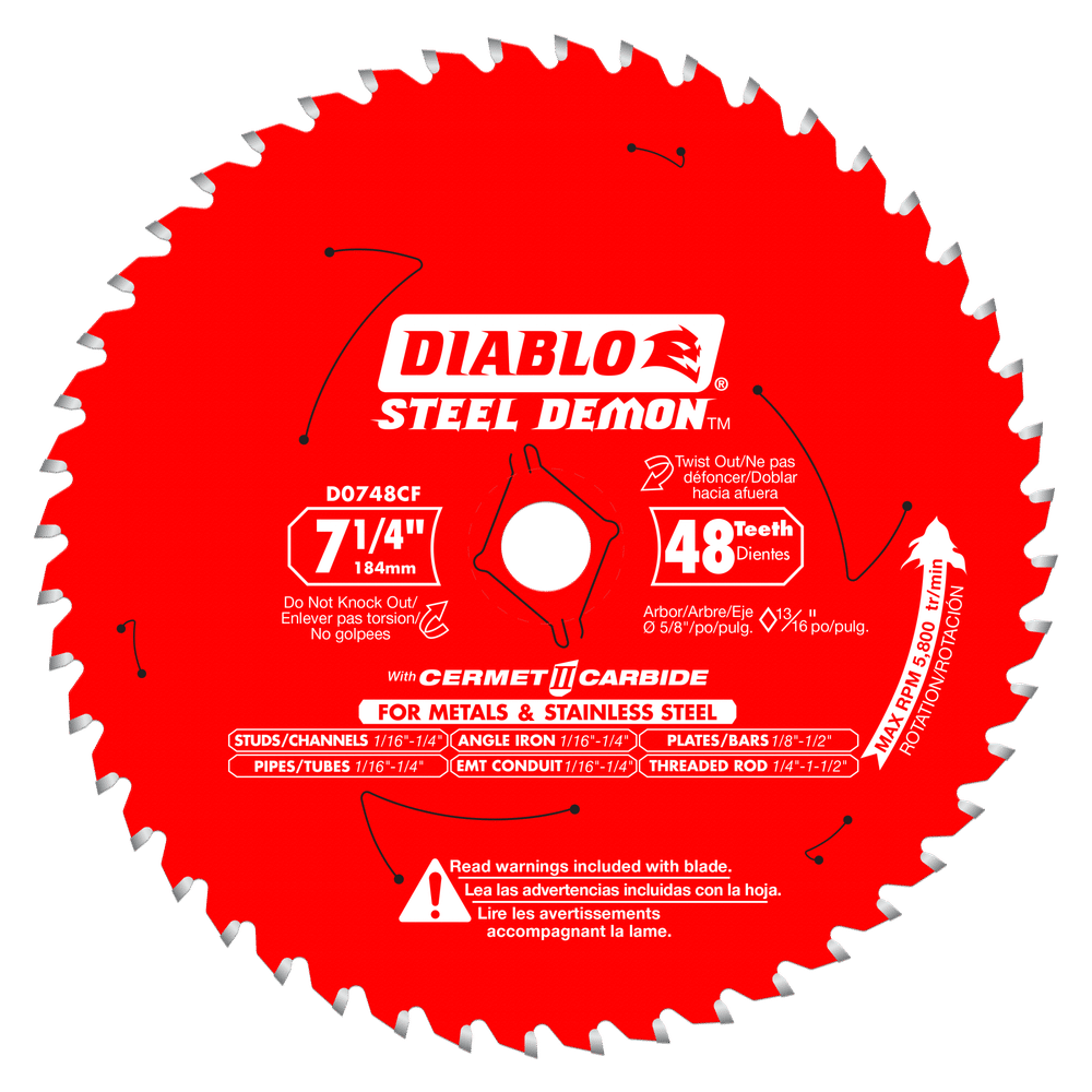 CIRCULAR SAW BLADE 7-1/4&quot;X48T STEEL CUTTING CERAMIC AND