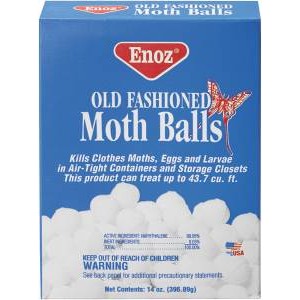 MOTH BALLS Enoz E62.12
32OZ BOX CONTAINS 4EA 80Z PKGS
9251166