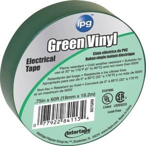 ELECTRICAL TAPE GREEN VINYL 3/4X66&#39;