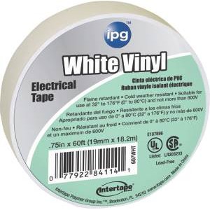 ELECTRICAL TAPE WHITE VINYL 3/4X66&#39;