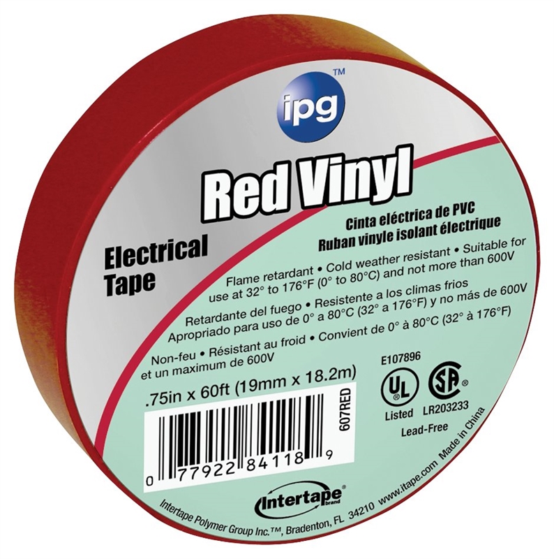 ELECTRICAL TAPE RED VINYL 3/4X66&#39;