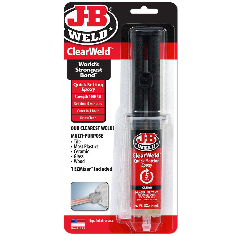 J-B WELD CLEARWELD 14ML RESEALABLE SYRINGE WITH MIXER