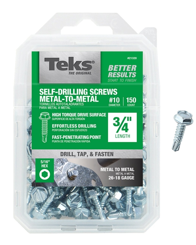 TEKS 21320 SELF DRILLING TAPPING HEX SCREW #10 3/4&quot;