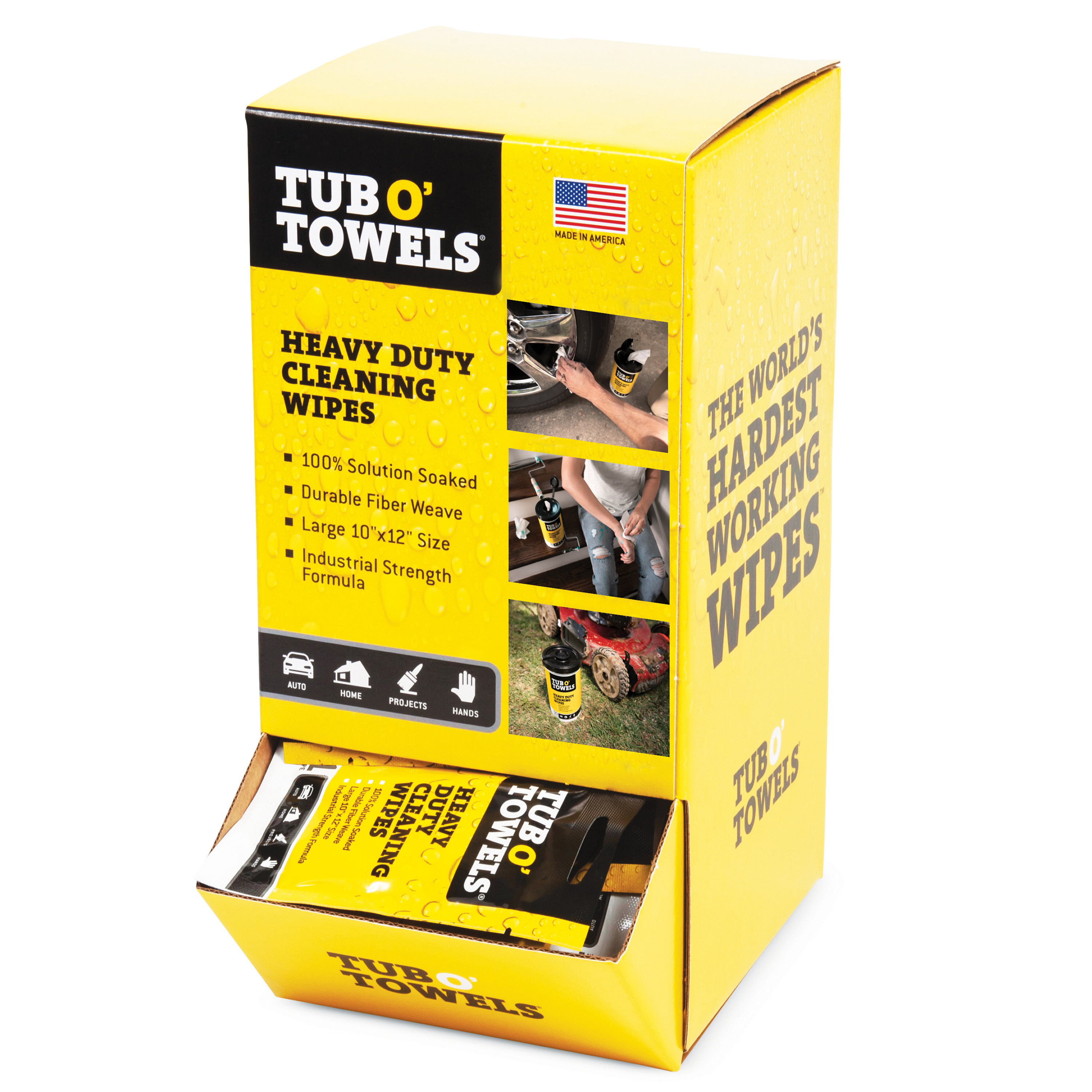 TUB O TOWELS 100CT GRAVITY FEED DISPLAY - SOLD BY EACH