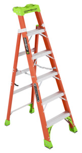 Louisville Cross Step
Ladder 300lb Capacity 6-Step
69&quot;H Open, Fiberglass