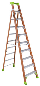 Louisville Cross Step
Ladder 300lb Capacity 10-Step
114&quot;H Open, Fiberglass