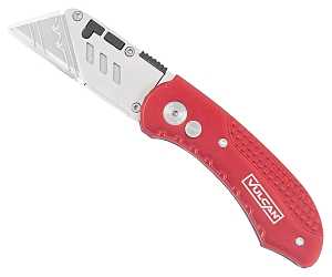 VULCAN FOLDING UTILITY KNIFE
Red Handle w/Clip
Quick-Change Blade 4043972