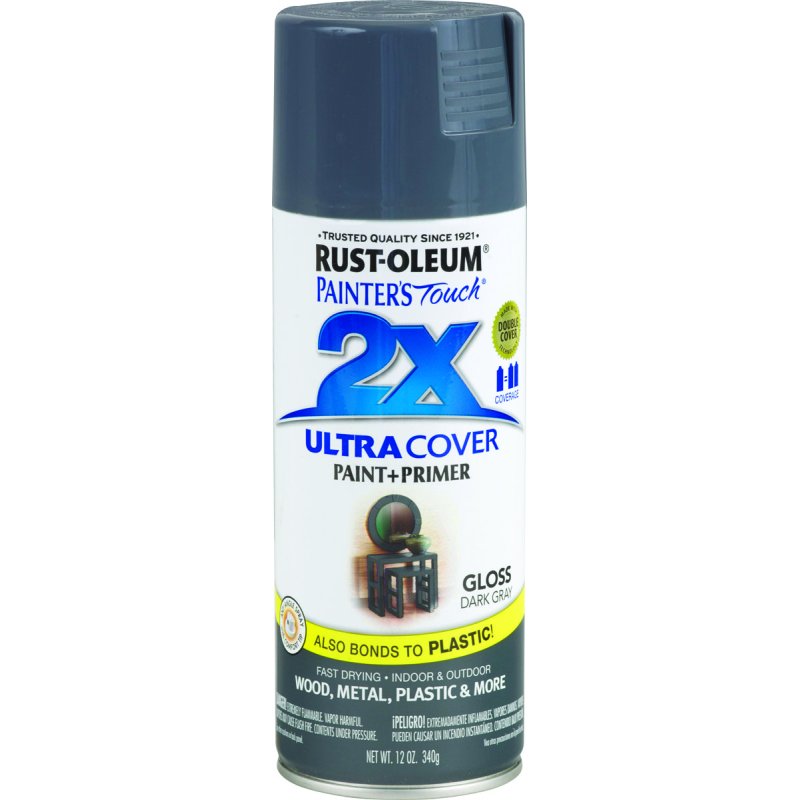 RUSTOLEUM 2X DARK GRAY SPRAY PAINT 12OZ